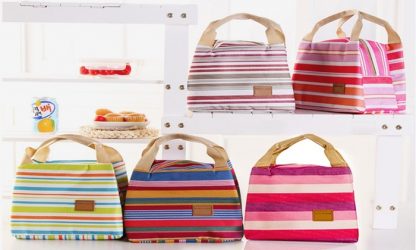 Striped Thermal Lunch Bags