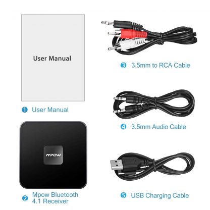 Mpow Bluetooth Receiver for Home Music Streaming System, Wireless Audio Adapter,Bluetooth 4.1 Music Adapter
