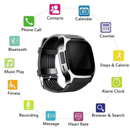 Model M26 Bluetooth Wrist Smart Watch Phone Fitness for Android iOS white
